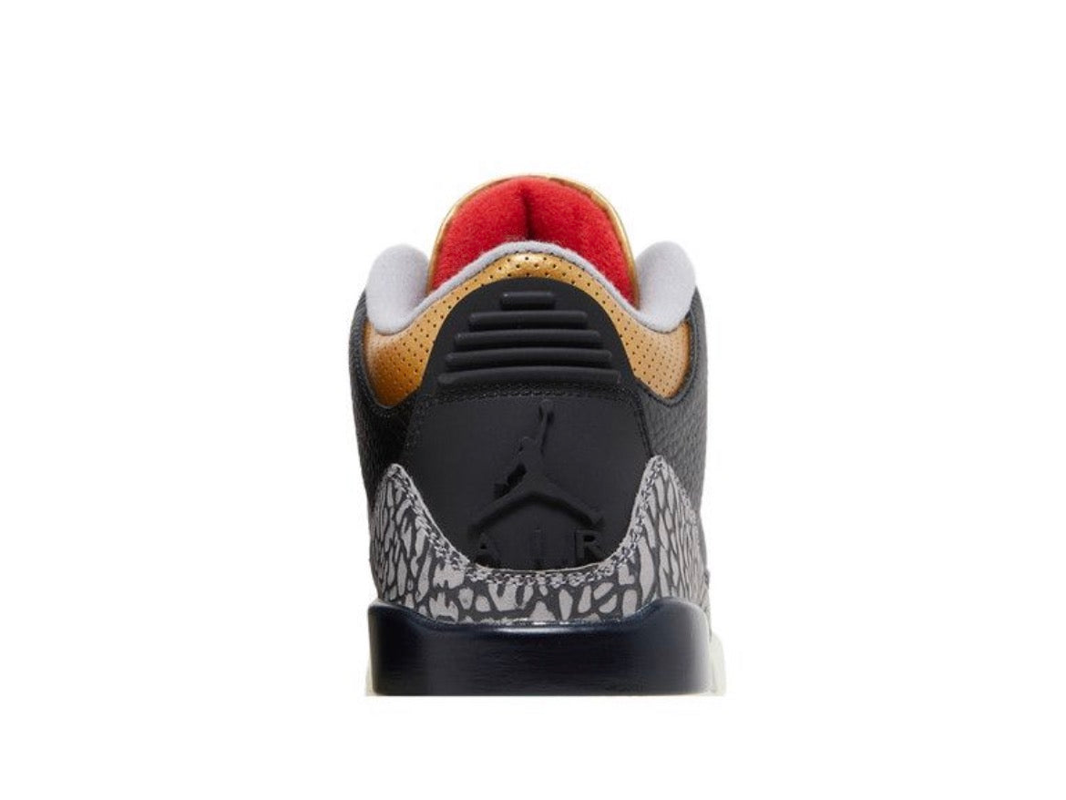 JD Retro 3 Blck Cement Gold