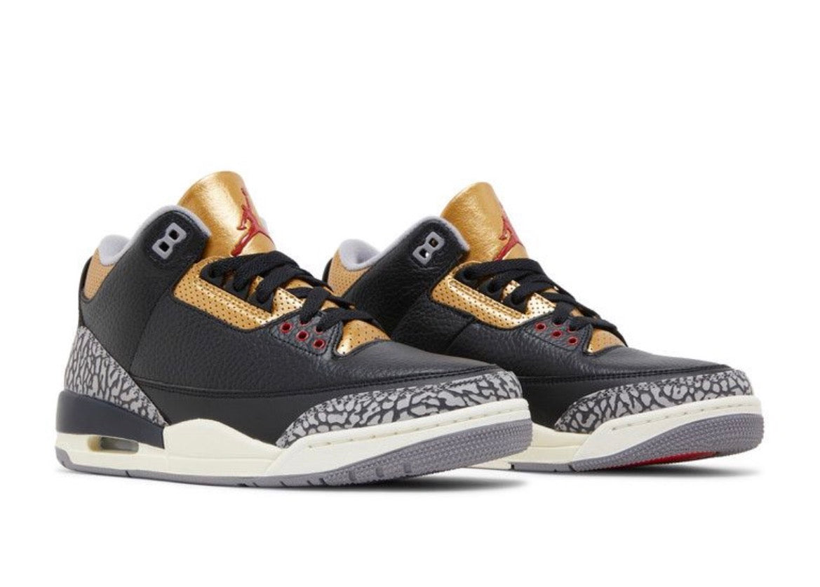JD Retro 3 Blck Cement Gold