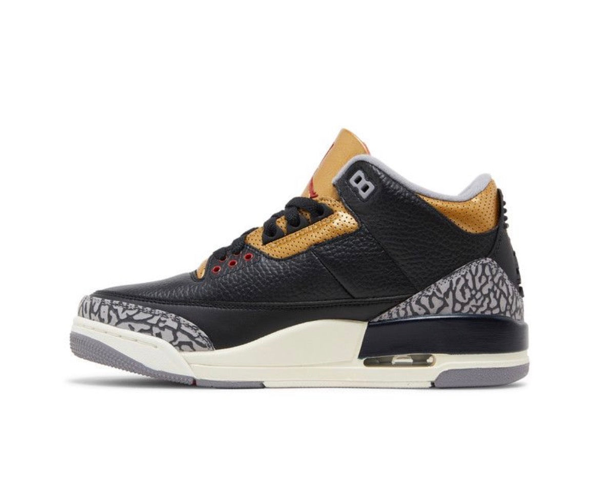 JD Retro 3 Blck Cement Gold